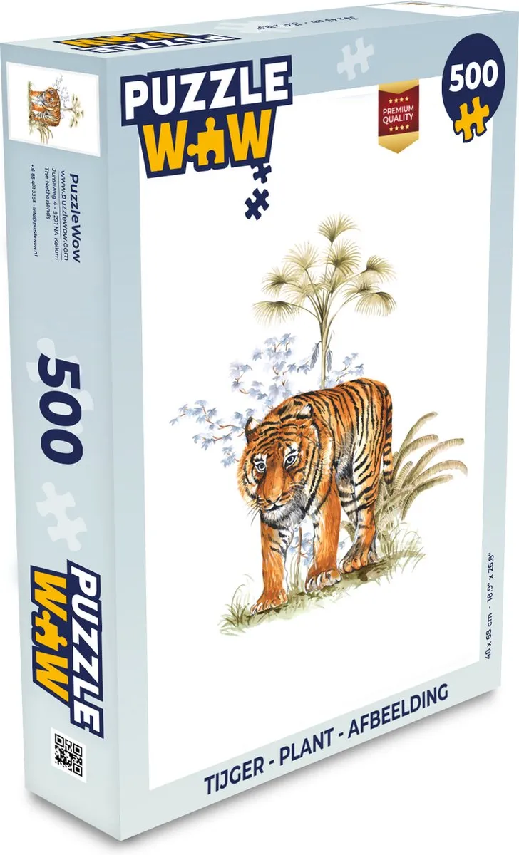 PuzzleWow Tijger Plant Legpuzzel 500 Stuks