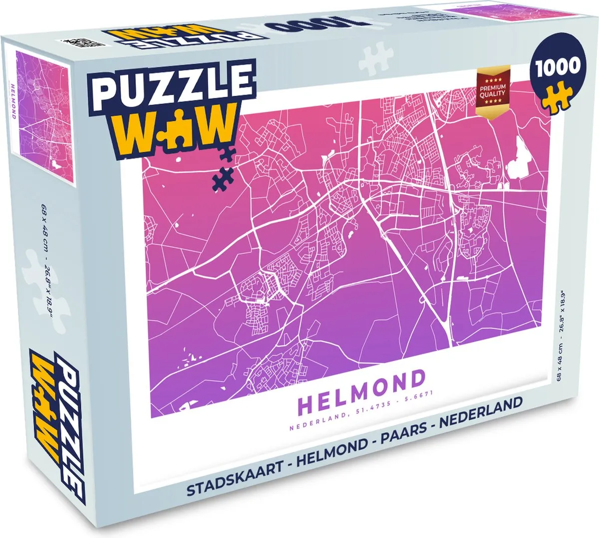 PuzzleWow Stadskaart Helmond Legpuzzel 1000 Stuks