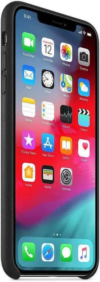 Apple Leren Hoesje iPhone Xs Max - Zwart