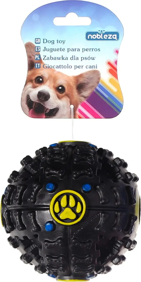 Nobleza Snackbal Honden - 7 cm - Zwart - afbeelding 3 van 3
