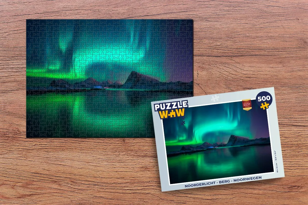 PuzzleWow Noorderlicht Legpuzzel 500 Stuks - Multicolor