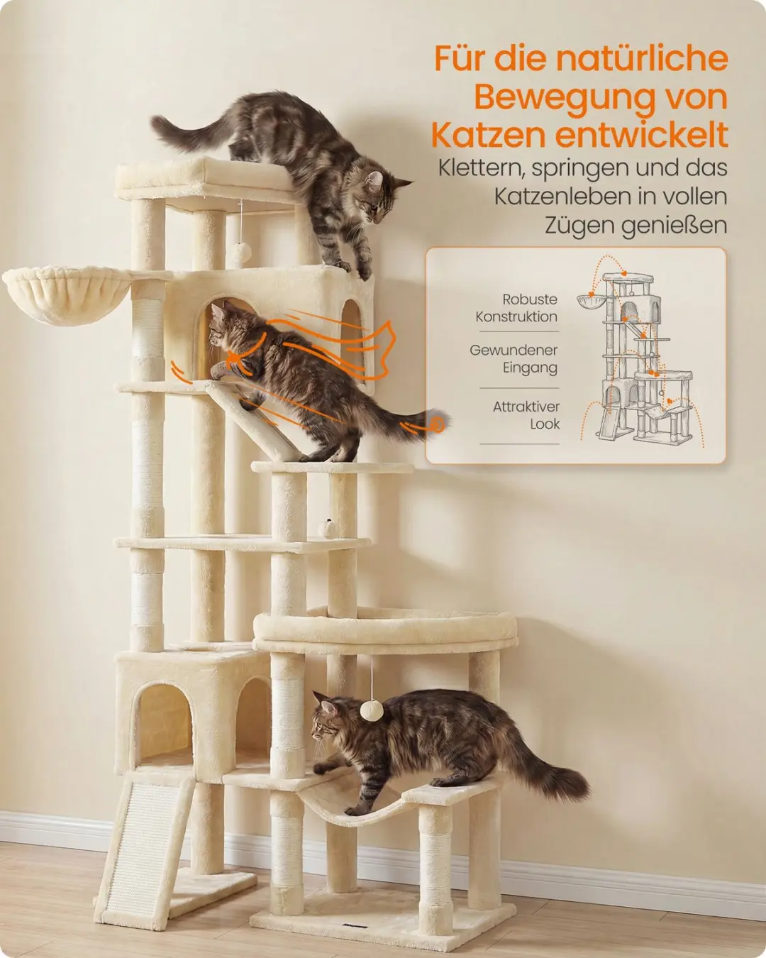 Songmics PCT020Y101 Grote Krabpaal - 6 Ligplekken - afbeelding 5 van 6