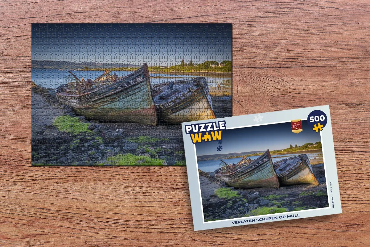 PuzzleWow Verlaten Schepen op Mull Legpuzzel 500 Stuks - Multicolor