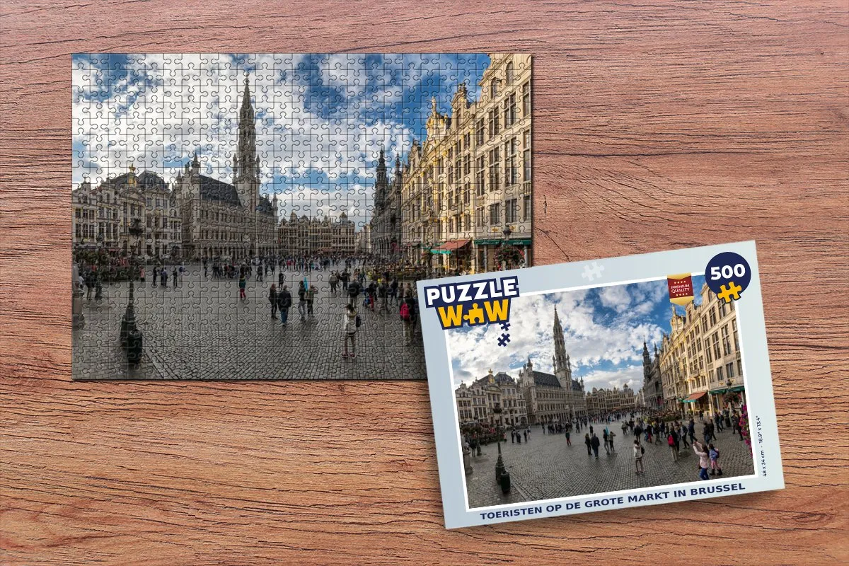 PuzzleWow Legpuzzel Grote Markt Brussel 500 Stuks - Multicolor