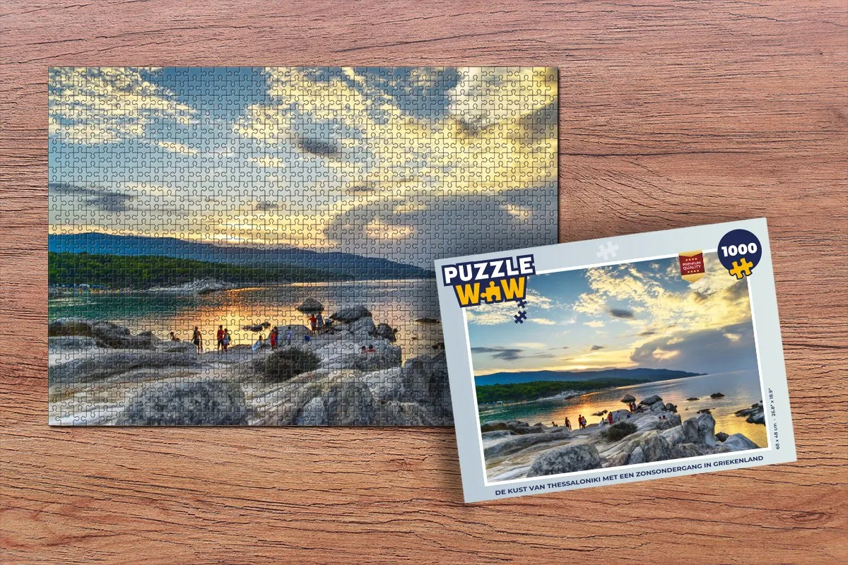 PuzzleWow Legpuzzel De kust van Thessaloniki 1000 Stuks - Multicolor