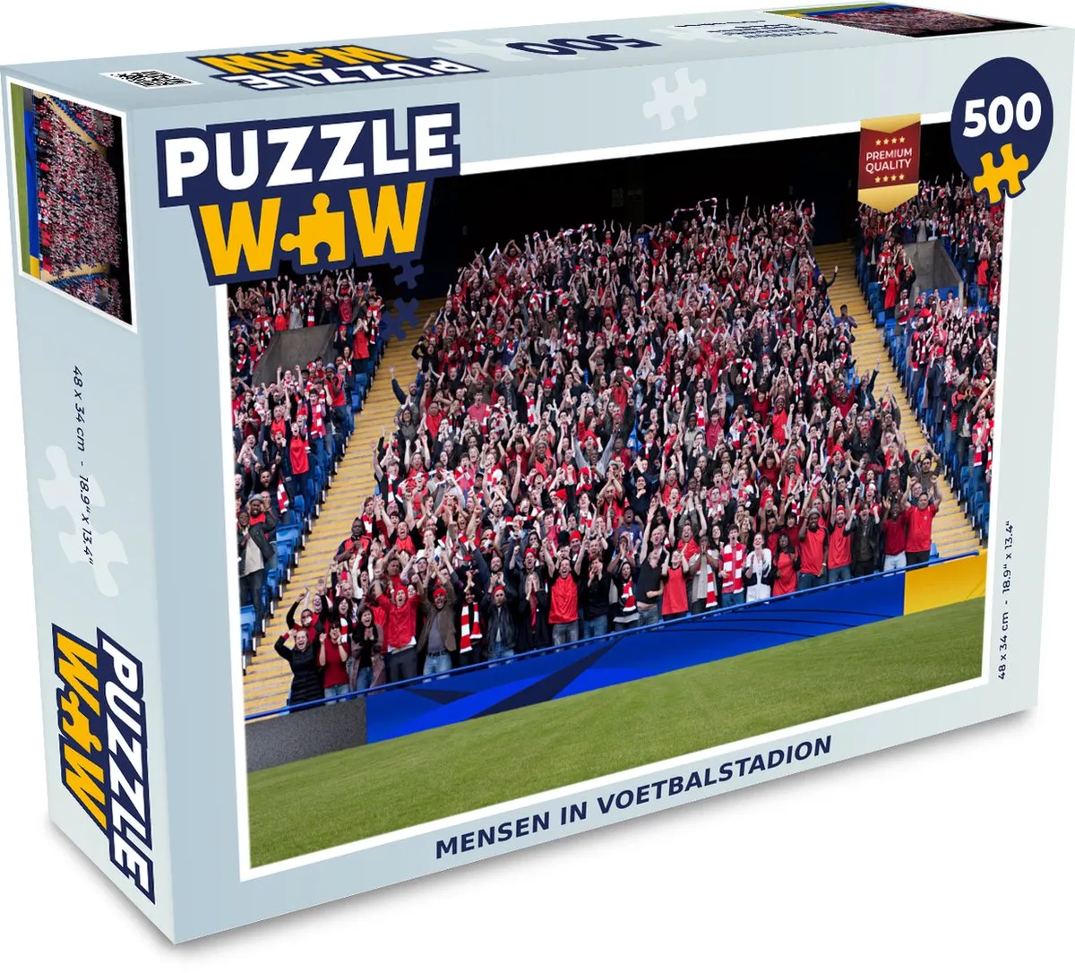 PuzzleWow Legpuzzel Mensen in voetbalstadion 500 Stuks - Multicolor