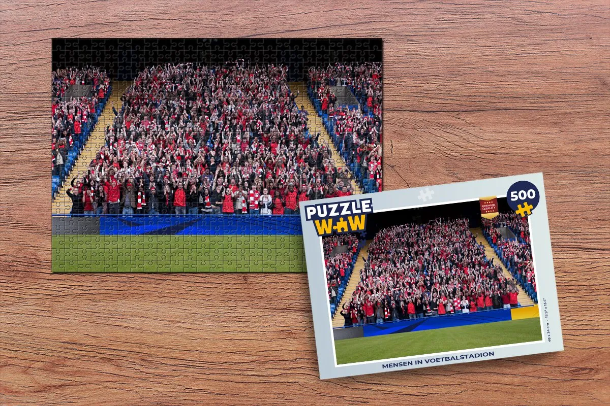 PuzzleWow Legpuzzel Mensen in voetbalstadion 500 Stuks - Multicolor