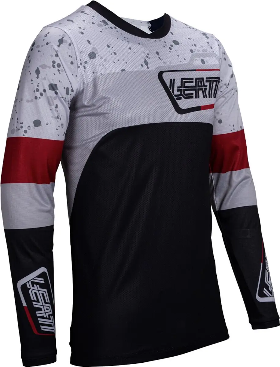 Leatt Moto 4.5 Enduro Ice Zwart Grijs Rood Motocross Jersey -