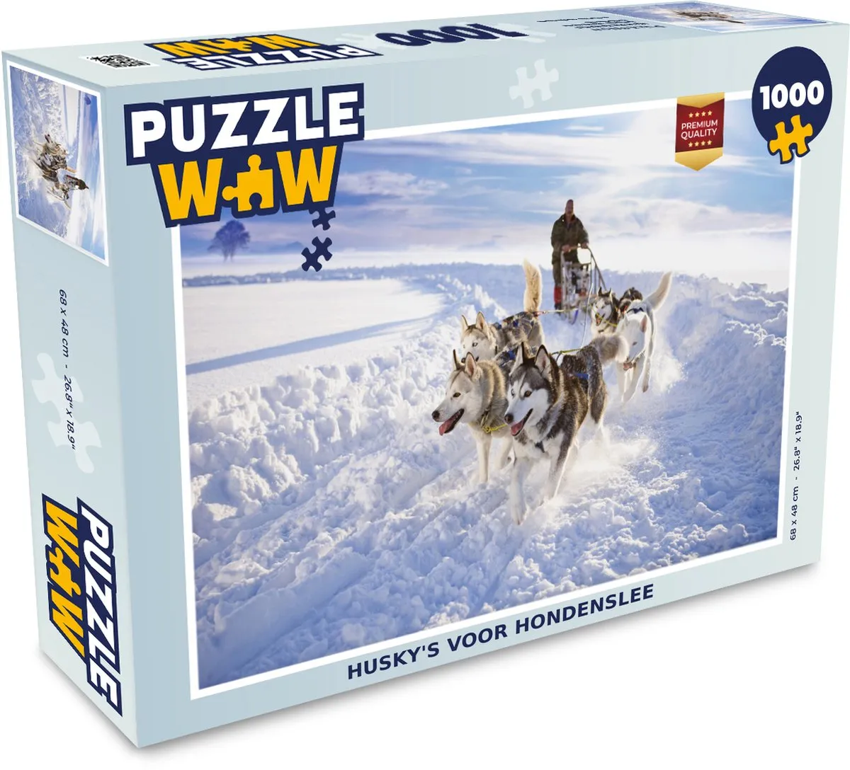 PuzzleWow Husky's Hondenslee Legpuzzel 1000 Stuks