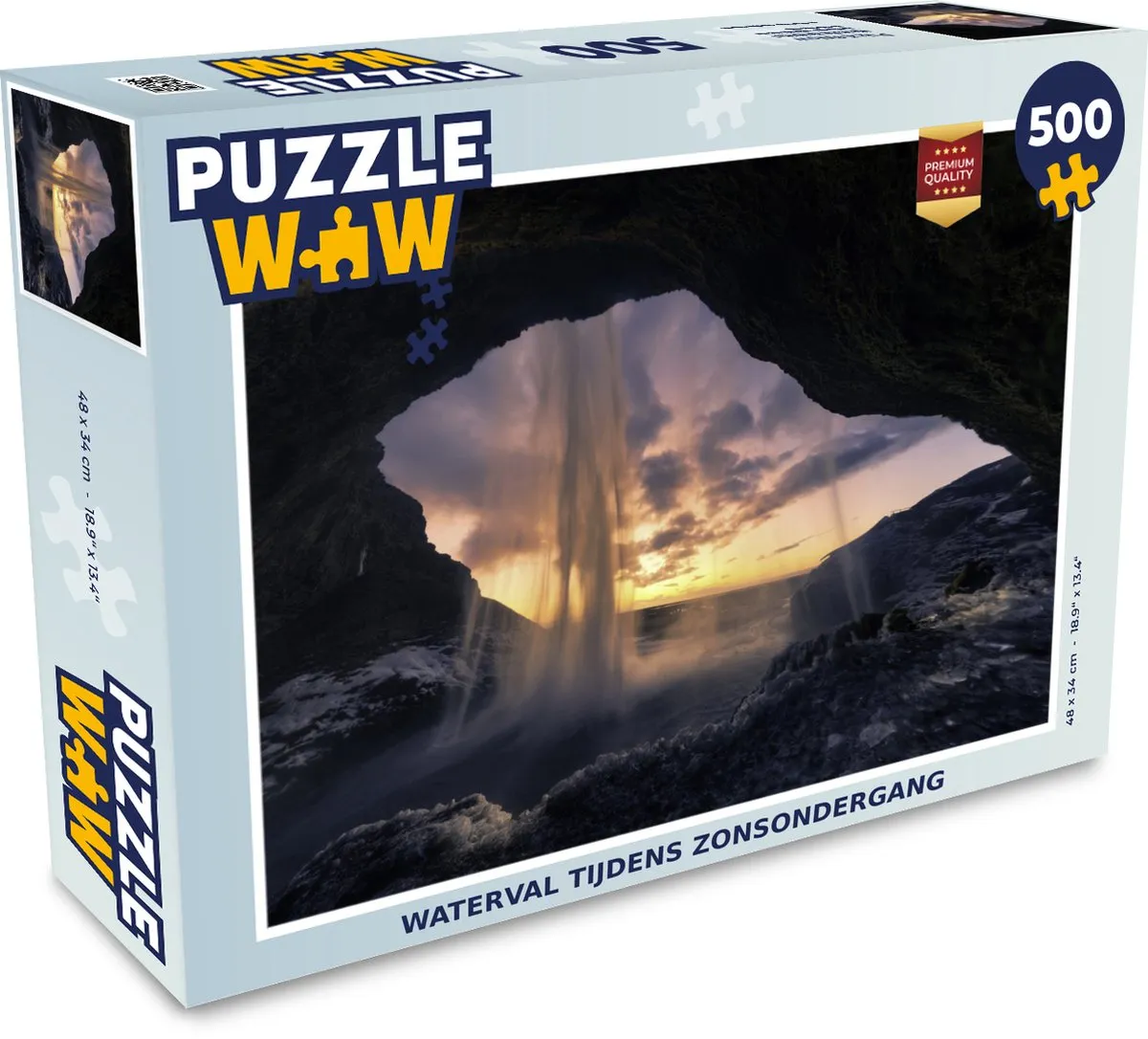 PuzzleWow Waterval Lucht Grot Legpuzzel 500 Stuks