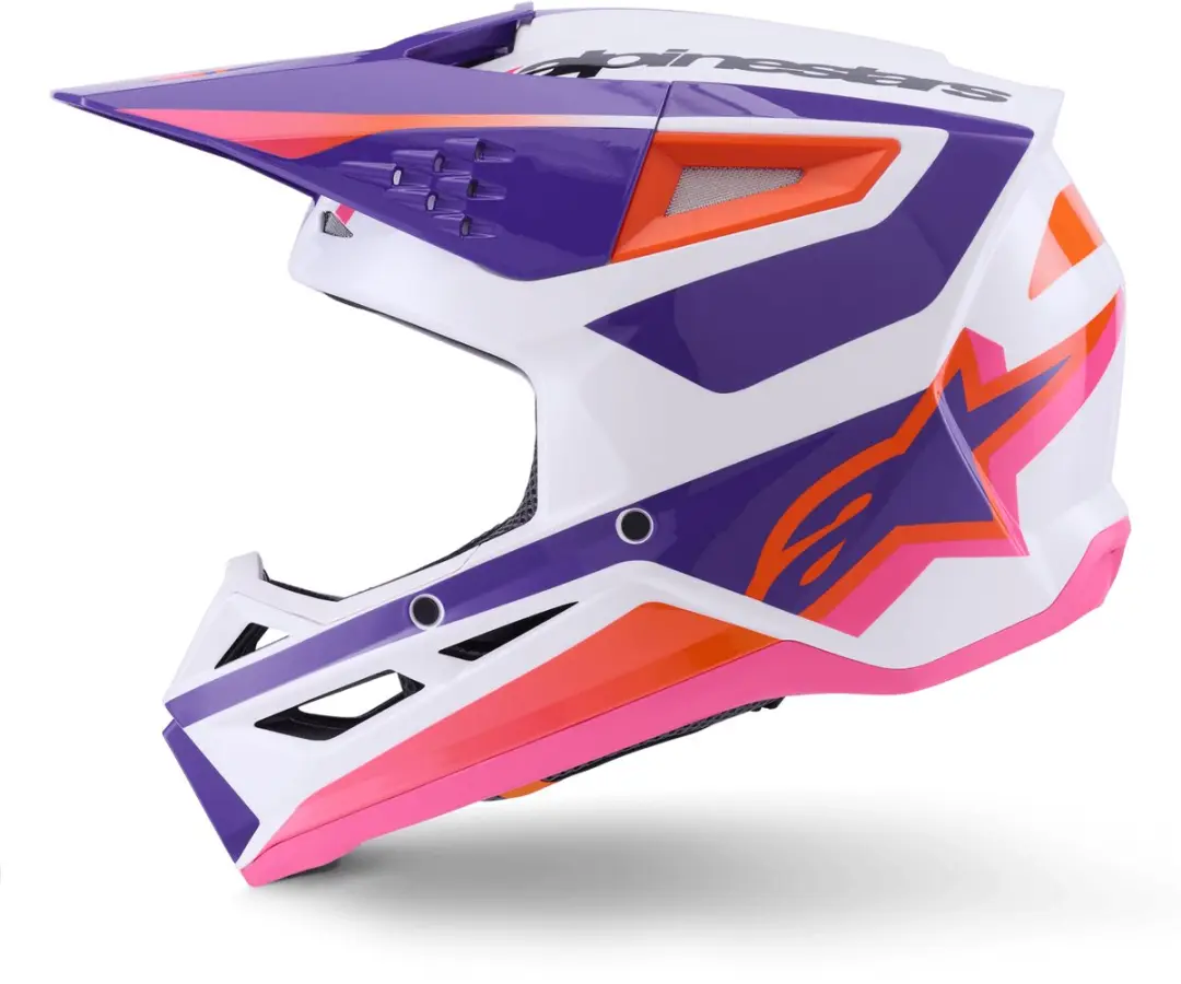 Alpinestars S-M3 Heat Helm - XXL - Wit Paars Roze Glanzend - afbeelding 3 van 6