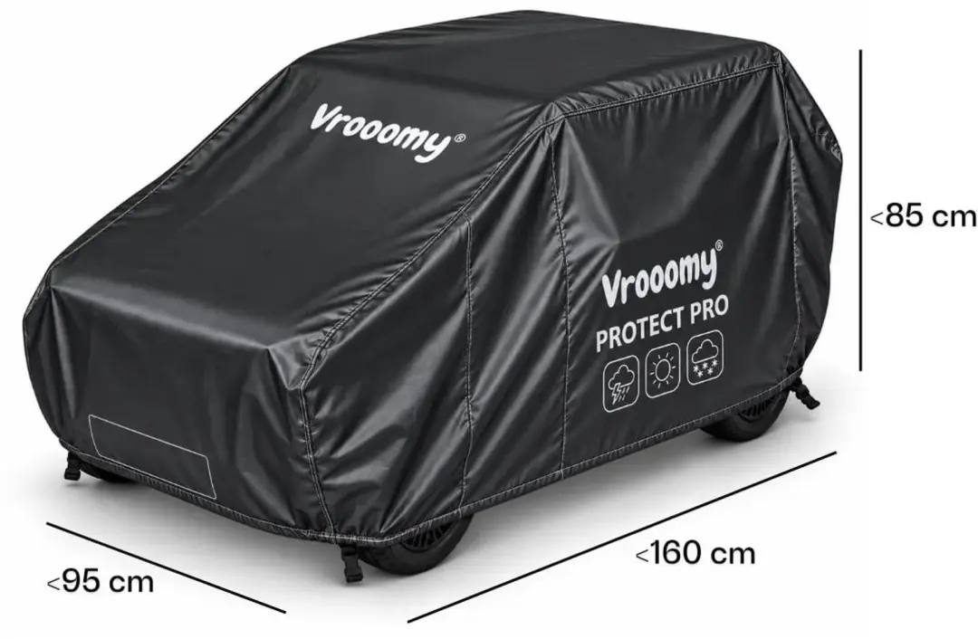 Vrooomy Protect Pro L Beschermhoes - 160x95x85cm Zwart - afbeelding 4 van 5