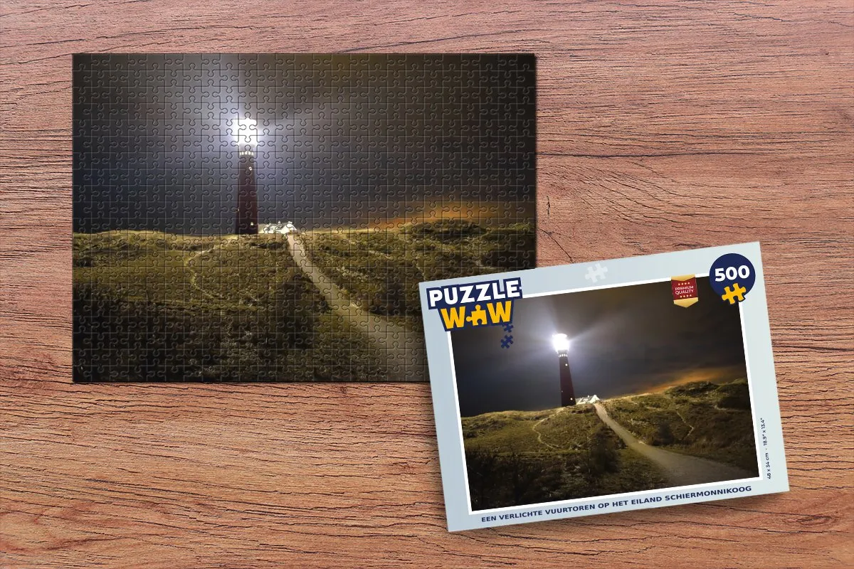 PuzzleWow Legpuzzel Schiermonnikoog Vuurtoren 500 Stuks - Multicolor