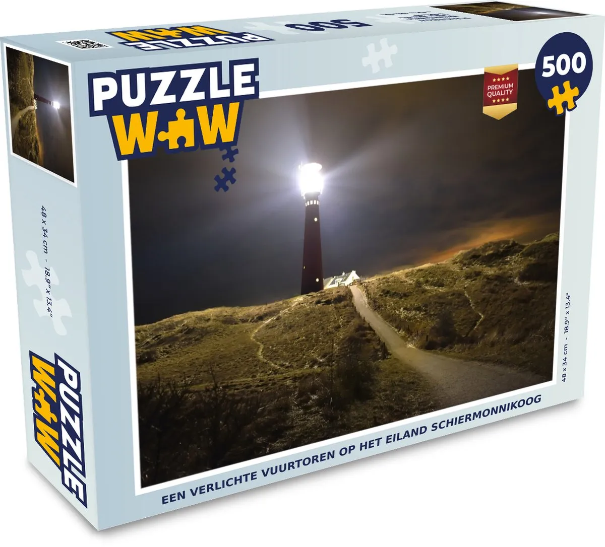 PuzzleWow Legpuzzel Schiermonnikoog Vuurtoren 500 Stuks - Multicolor
