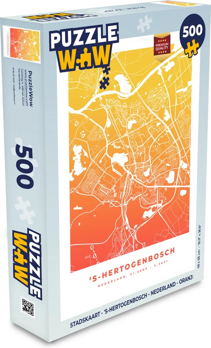 PuzzleWow Stadskaart 's-Hertogenbosch Legpuzzel 500 Stuks