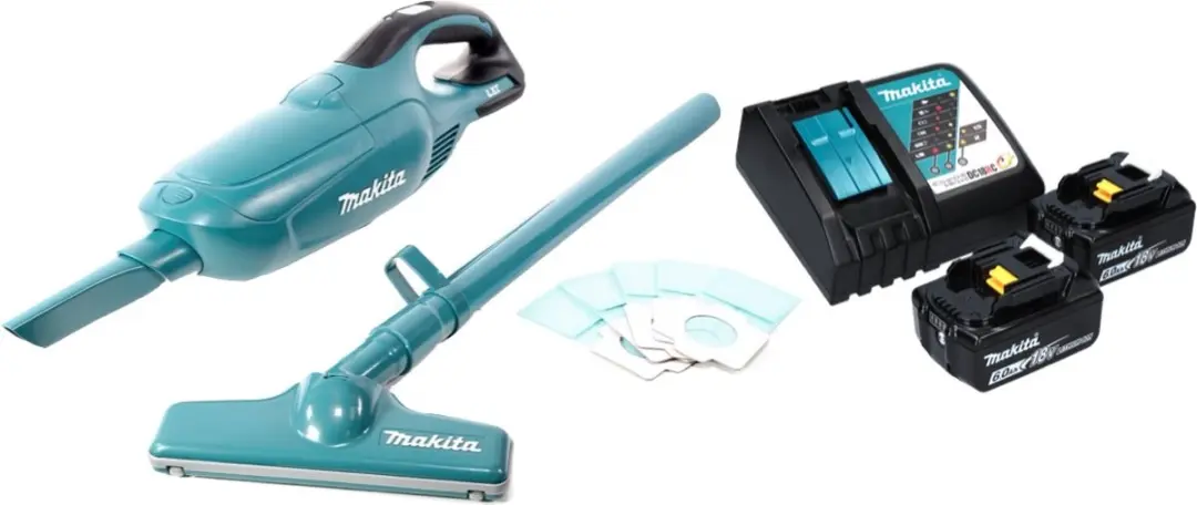 Makita DCL 182 RG Accu Stofzuiger - 18V - 2x 6,0Ah + Oplader - Groen - afbeelding 3 van 5