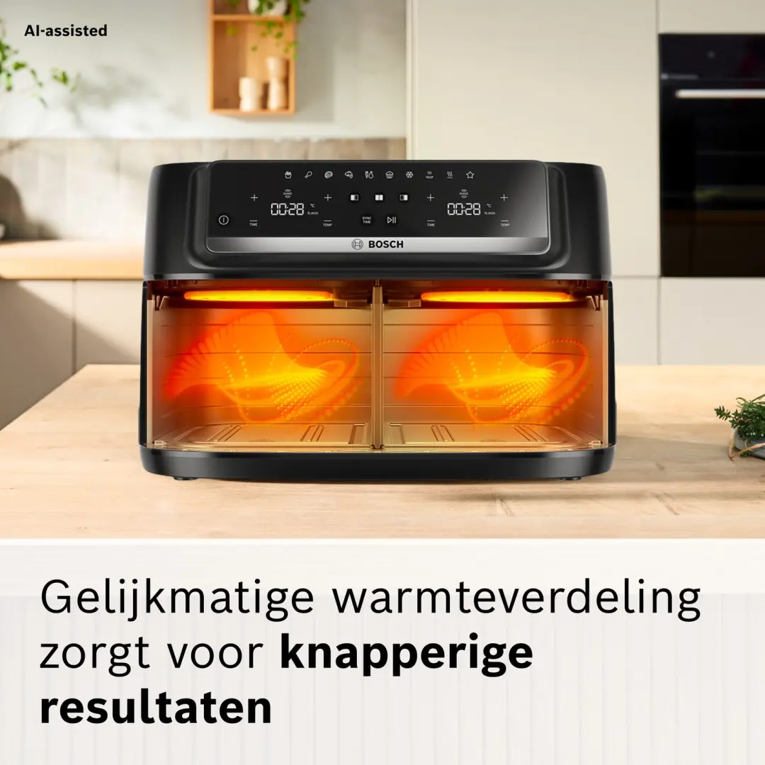Bosch Serie 4 MAFD440B7 Dubbele Heteluchtfriteuse 9L - 2500W - Zwart - afbeelding 2 van 2