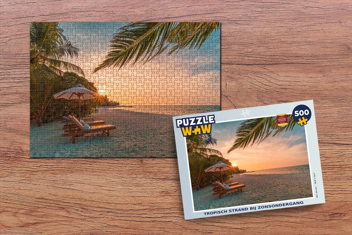 PuzzleWow Strand Legpuzzel 500 Stuks - Multicolor