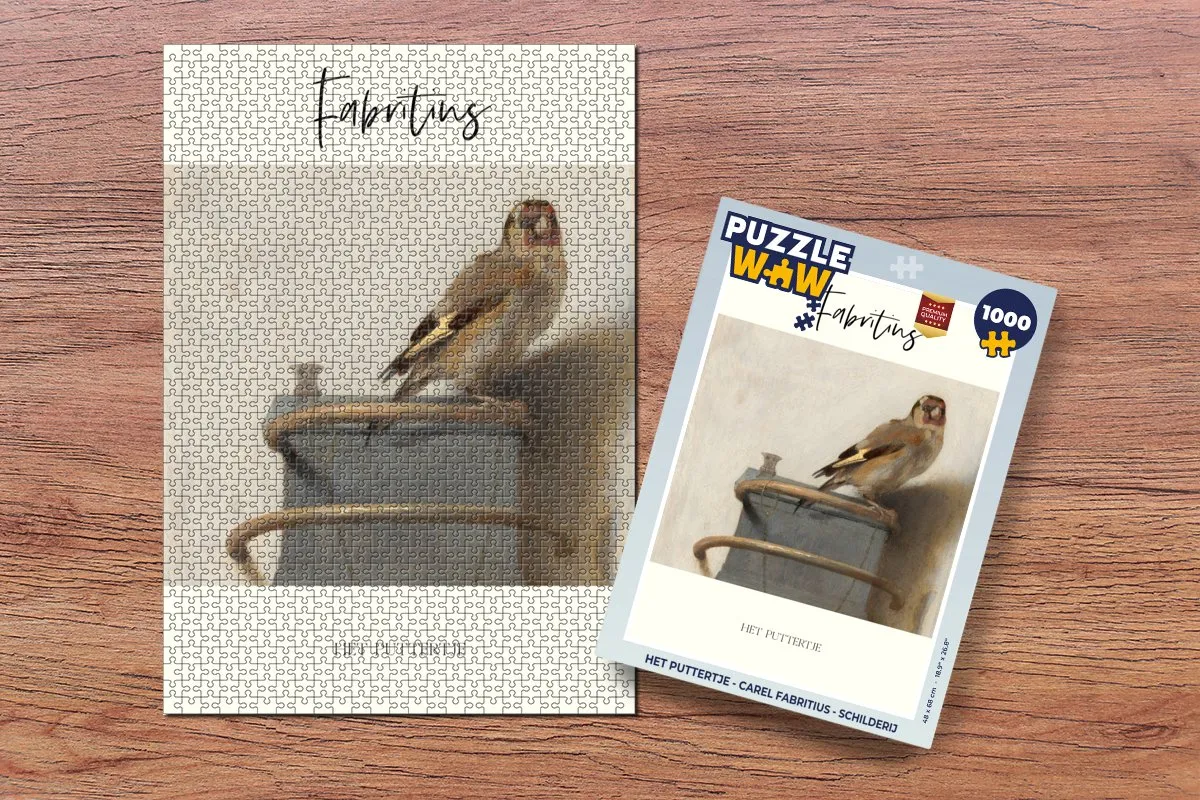 PuzzleWow Het Puttertje Carel Fabritius Legpuzzel 1000 Stuks - Multicolor