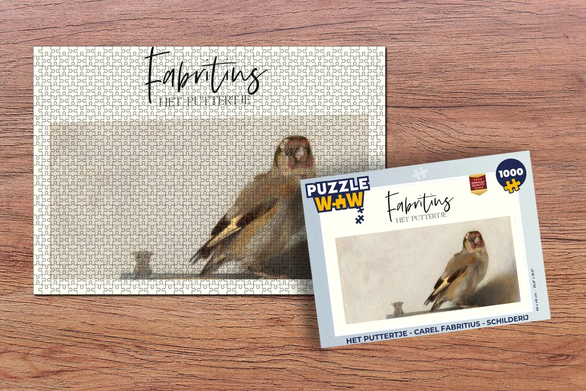PuzzleWow Het Puttertje Carel Fabritius Legpuzzel 1000 Stuks - Multicolor