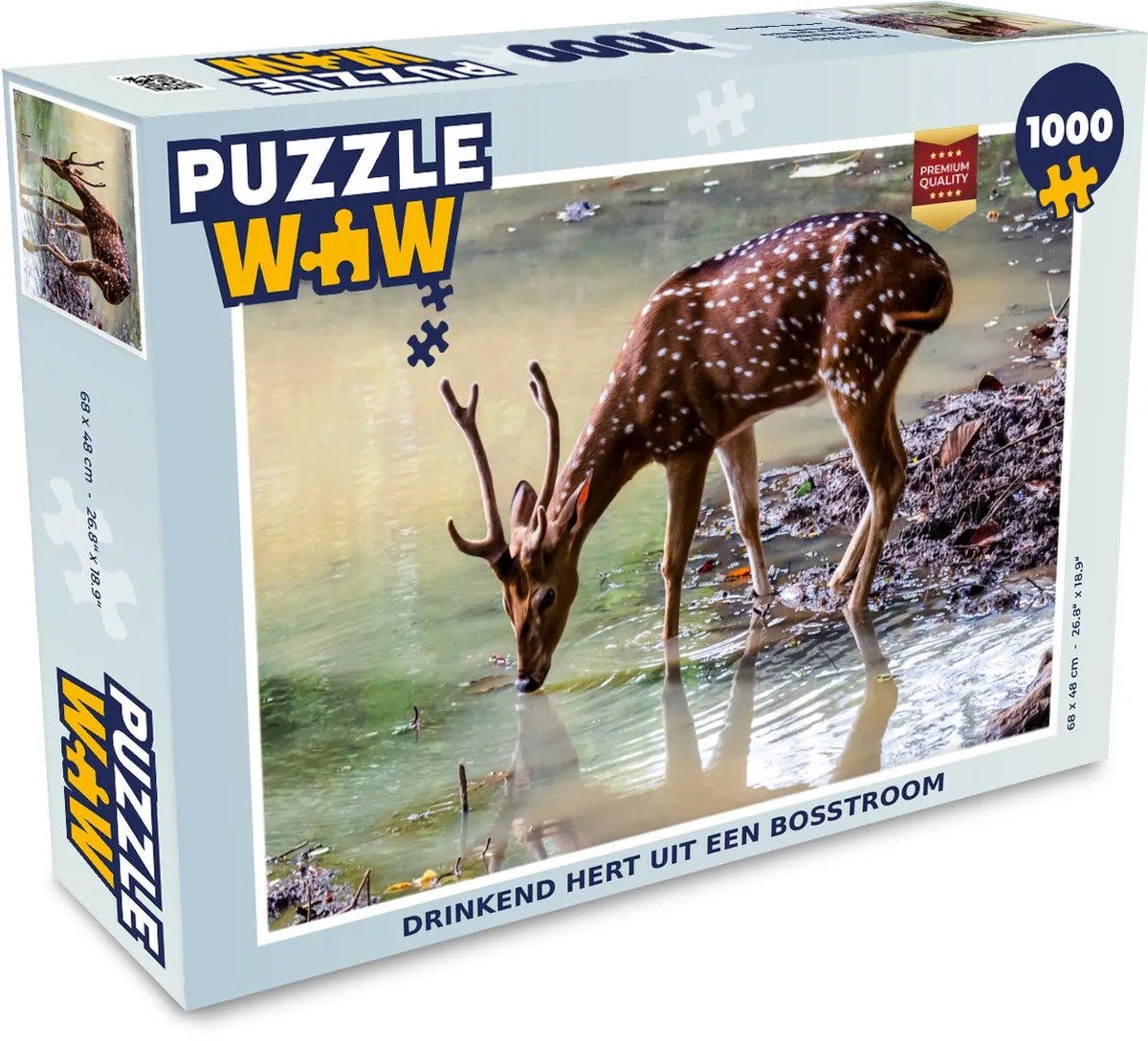 PuzzleWow Hert Gewei Water Legpuzzel 1000 Stuks