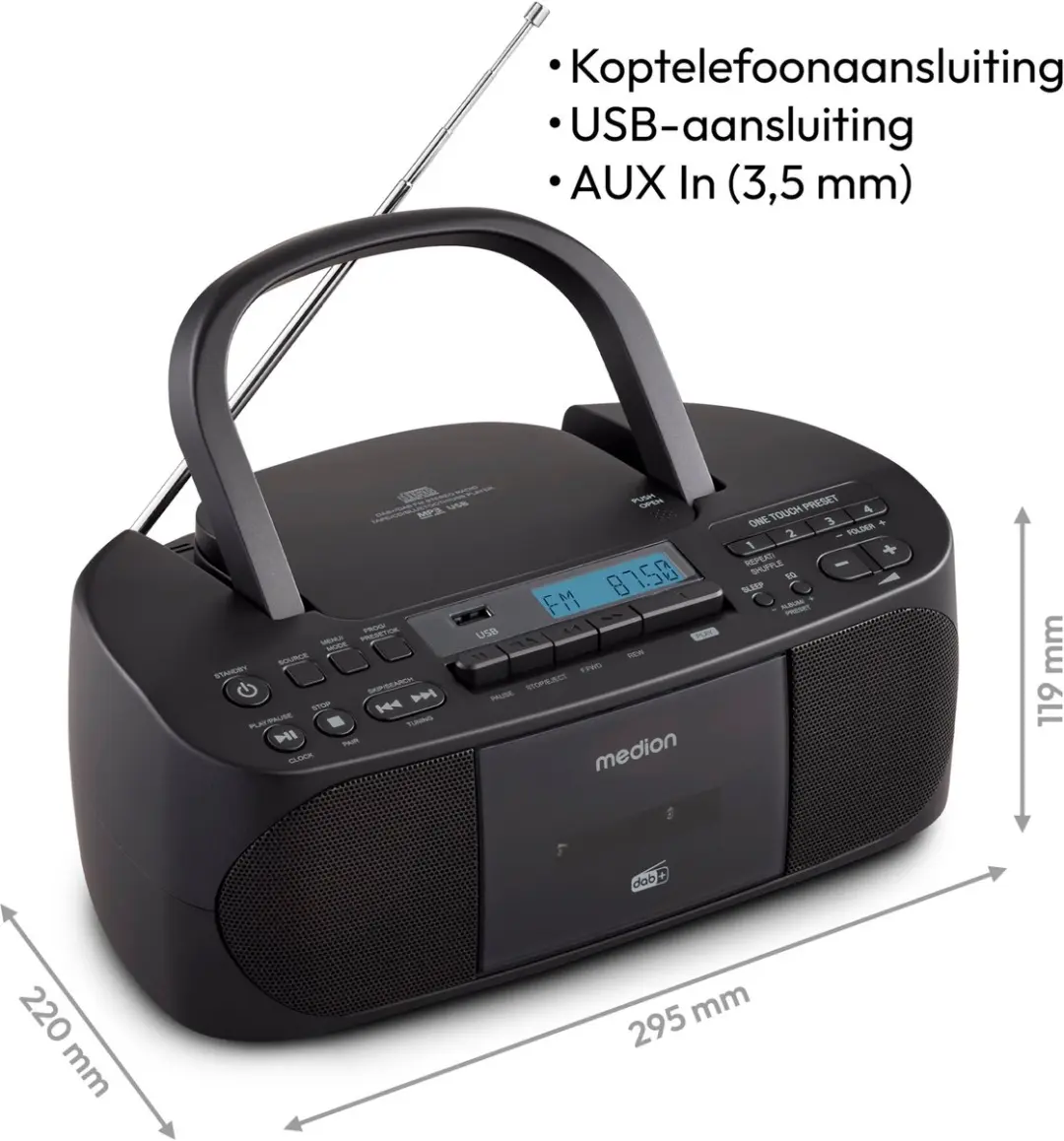 Medion DRX-1 Plus Boombox 6W - Zwart - afbeelding 3 van 6