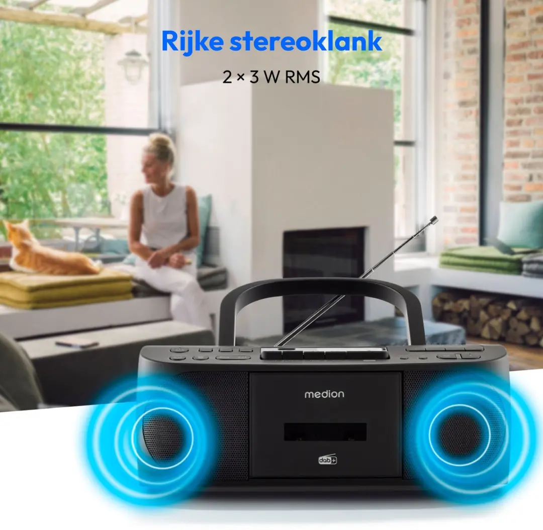 Medion DRX-1 Plus Boombox 6W - Zwart - afbeelding 5 van 6