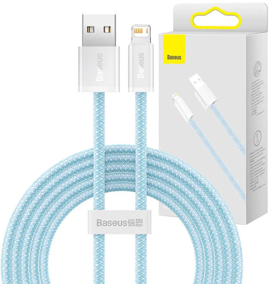 Baseus USB A – Lightning Kabel 2m 2.4A - Transparant - afbeelding 6 van 6