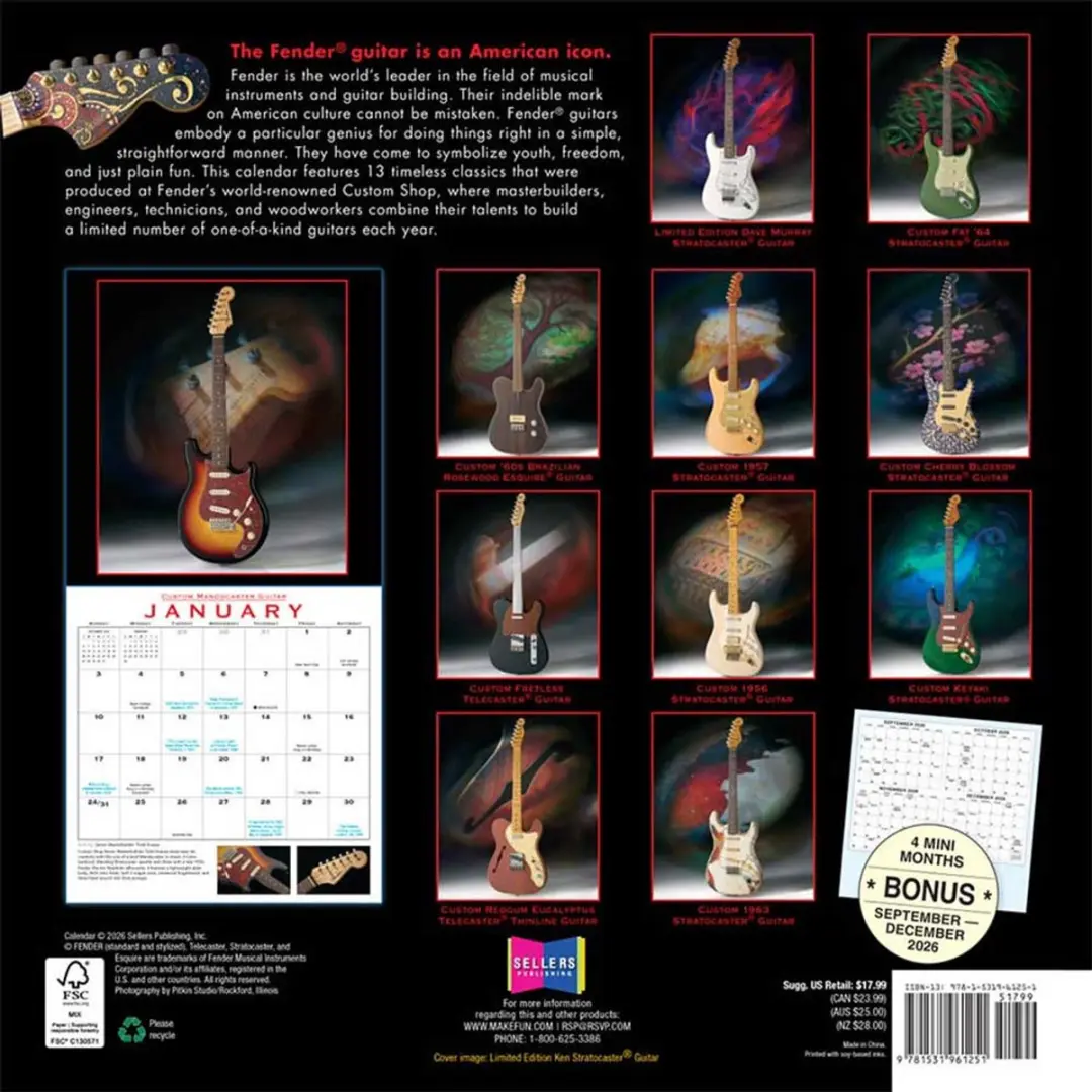 Fender Custom Shop Kalender 2027 - afbeelding 2 van 2