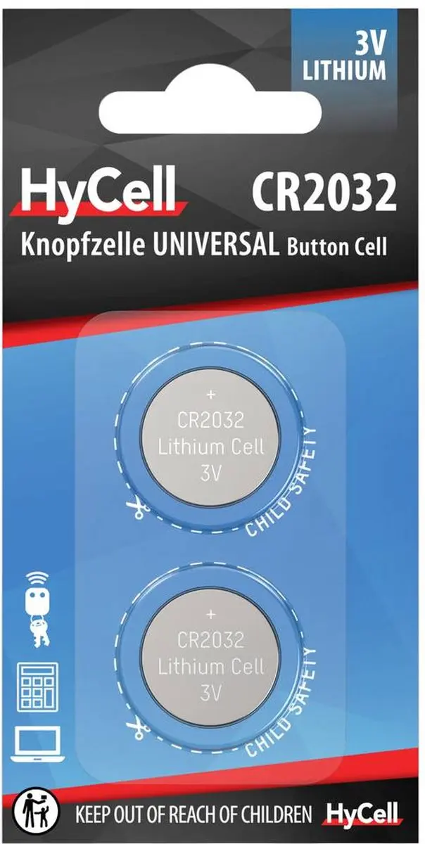 HyCell CR2032 Knoopcel 200mAh - 2 Stuks - afbeelding 4 van 4