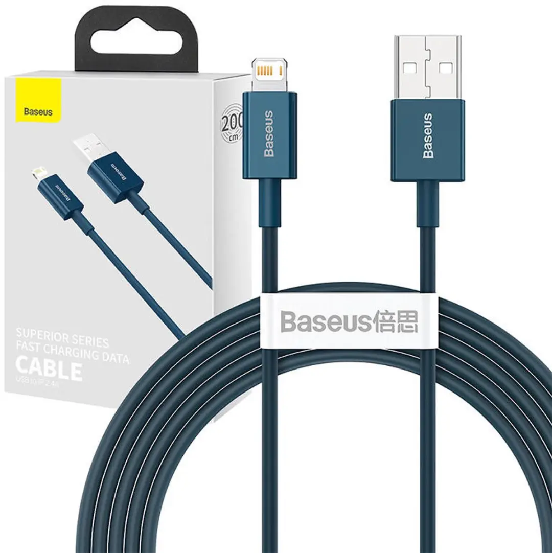 Baseus Superior Series Usb Naar Lightning-Kabel, 2,4 A, 2 M (Blauw)