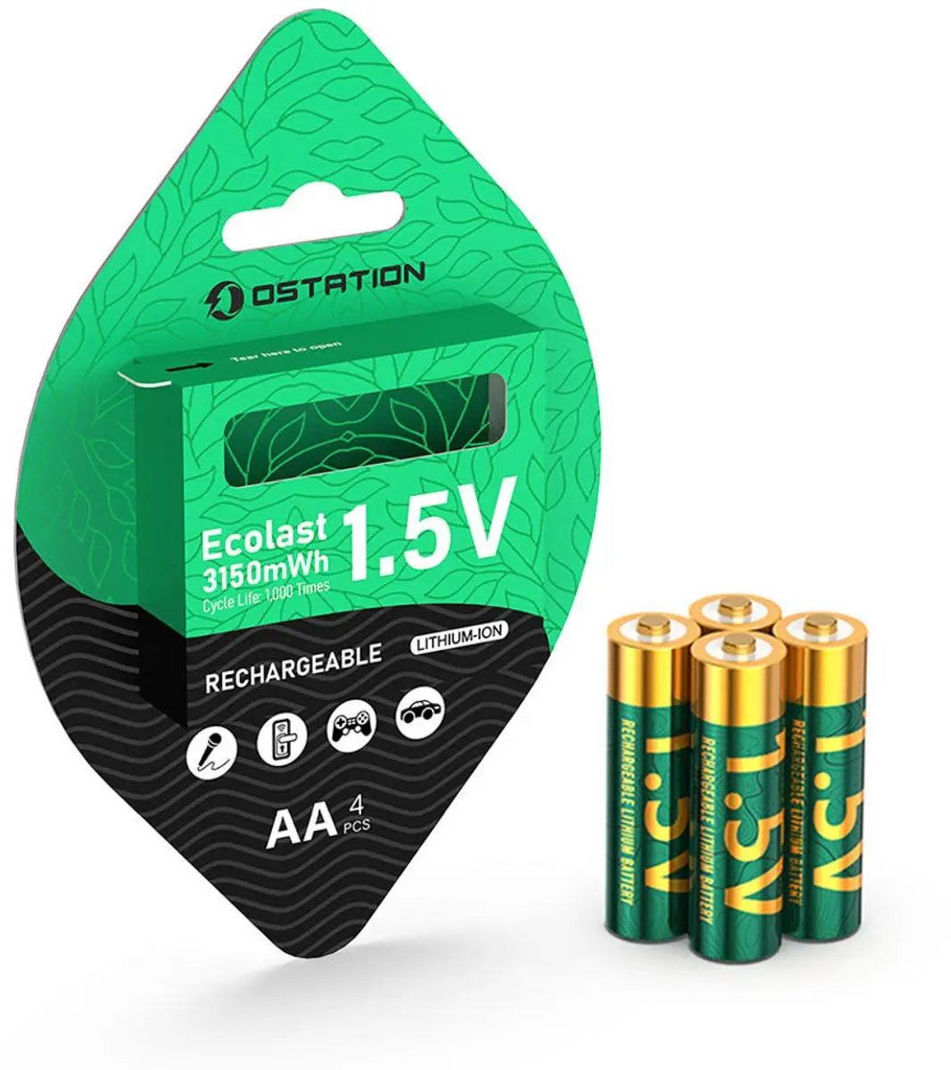 Olight Ostation Ecolast AA Oplaadbare Batterijen 2100mAh