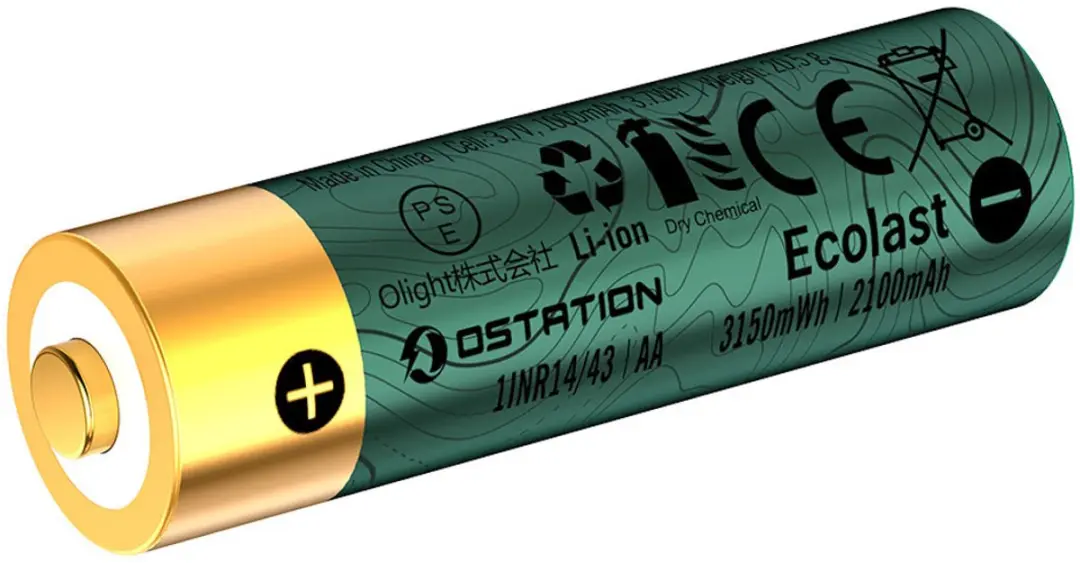 Olight Ostation Ecolast AA Oplaadbare Batterijen 2100mAh - 4 Stuks - afbeelding 4 van 6