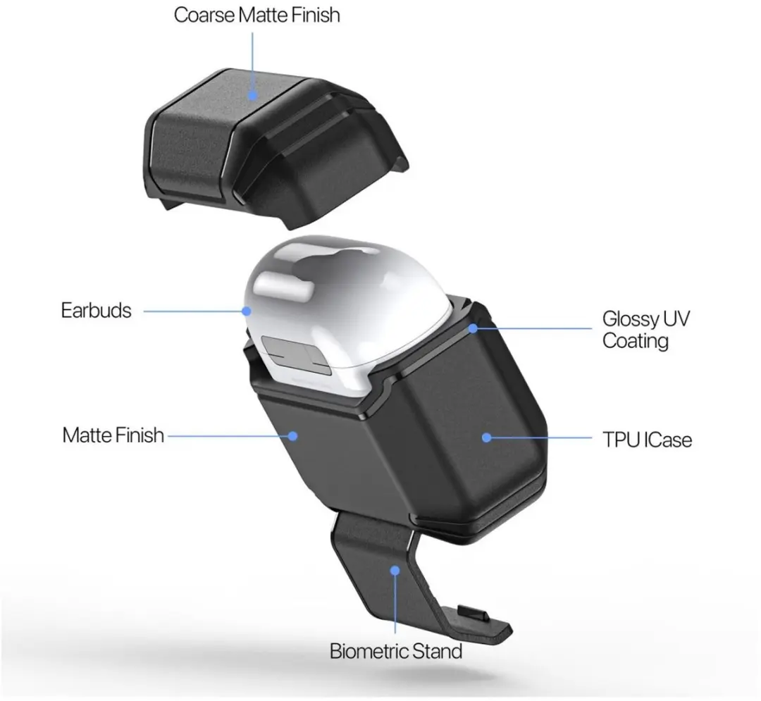 Dux Ducis PECS AirPods 4/5 Hoesje - Zwart - afbeelding 5 van 6