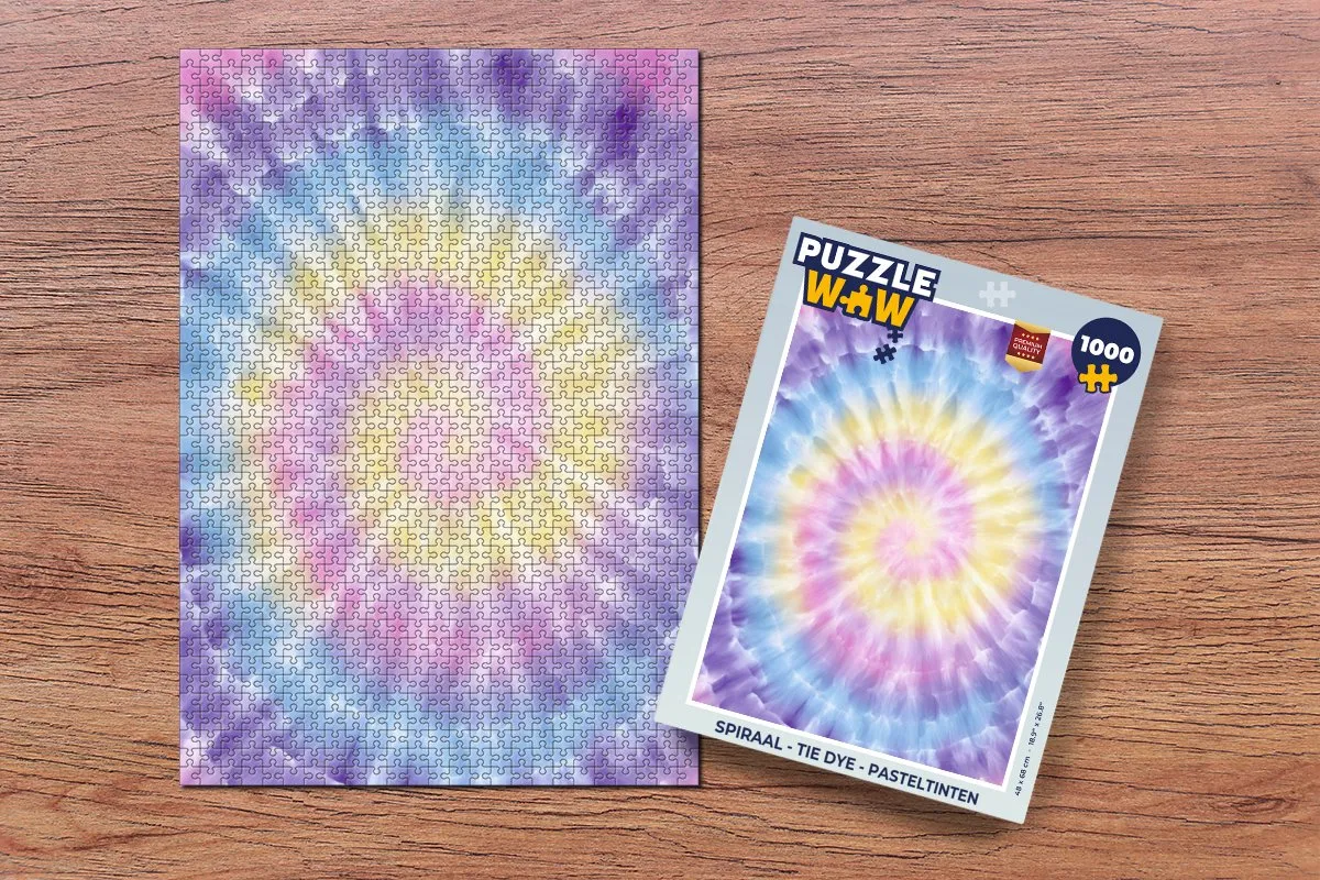 PuzzleWow Spiraal Tie Dye Legpuzzel 1000 Stuks