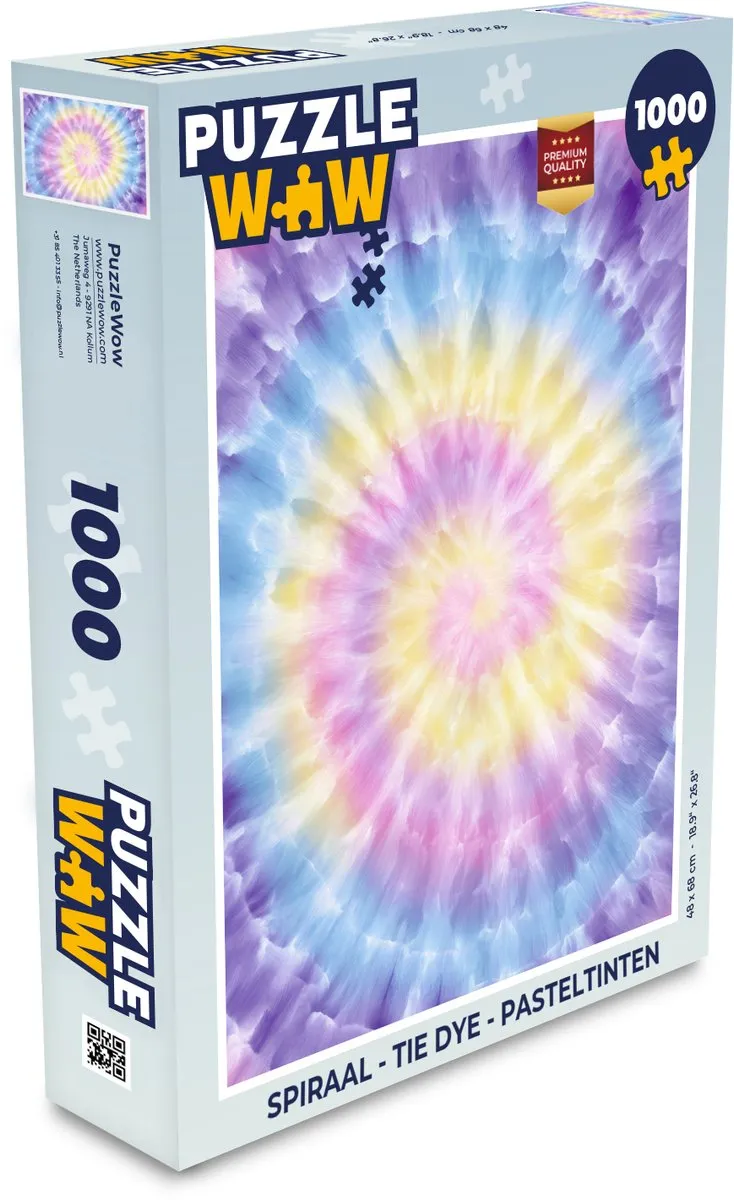 PuzzleWow Spiraal Tie Dye Legpuzzel 1000 Stuks