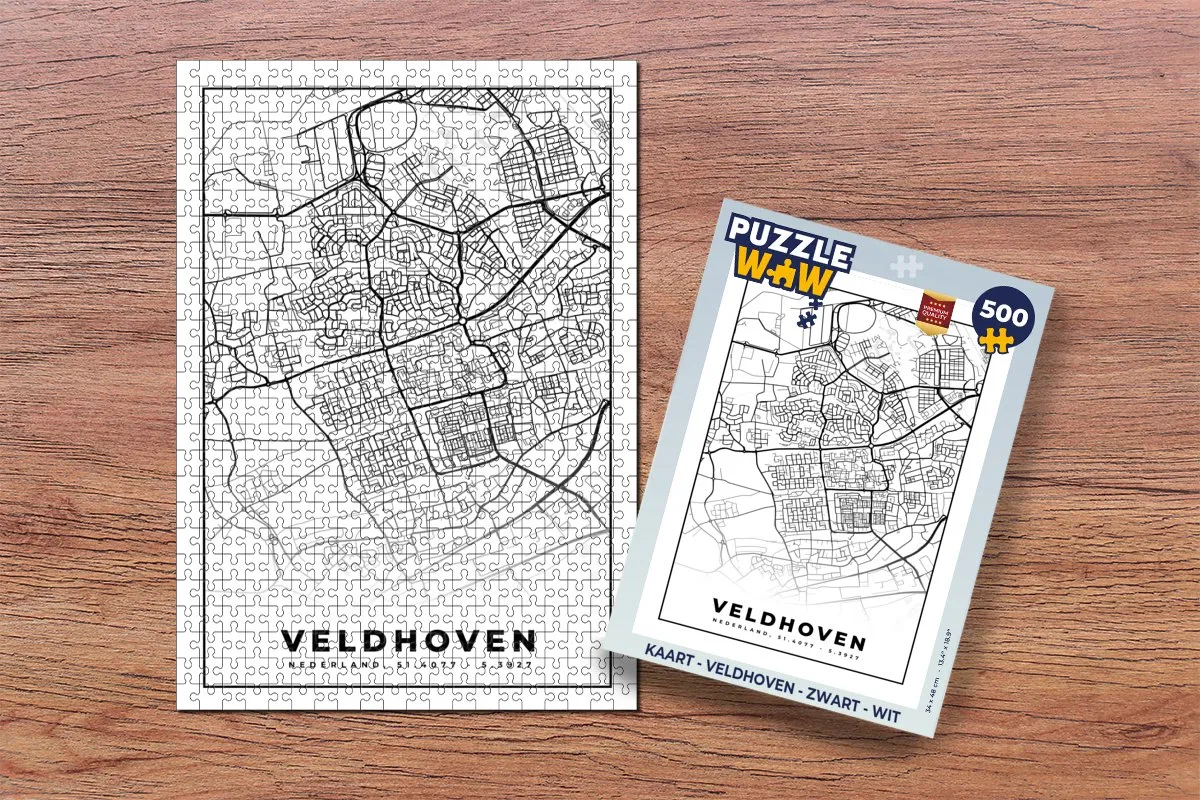 PuzzleWow Veldhoven Legpuzzel 500 Stuks - Multicolor