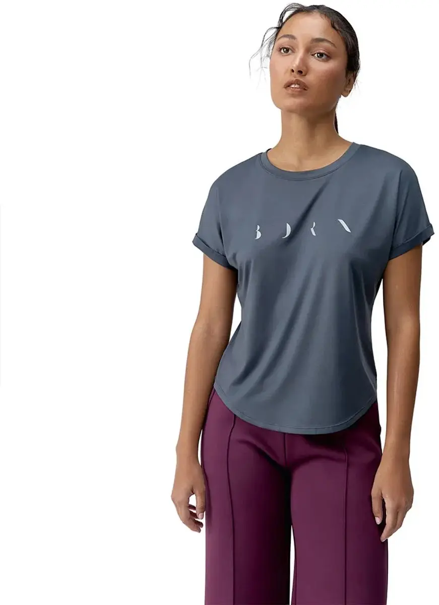 Born Living Yoga Azami T-shirt Met Korte Mouwen Blauw L Vrouw