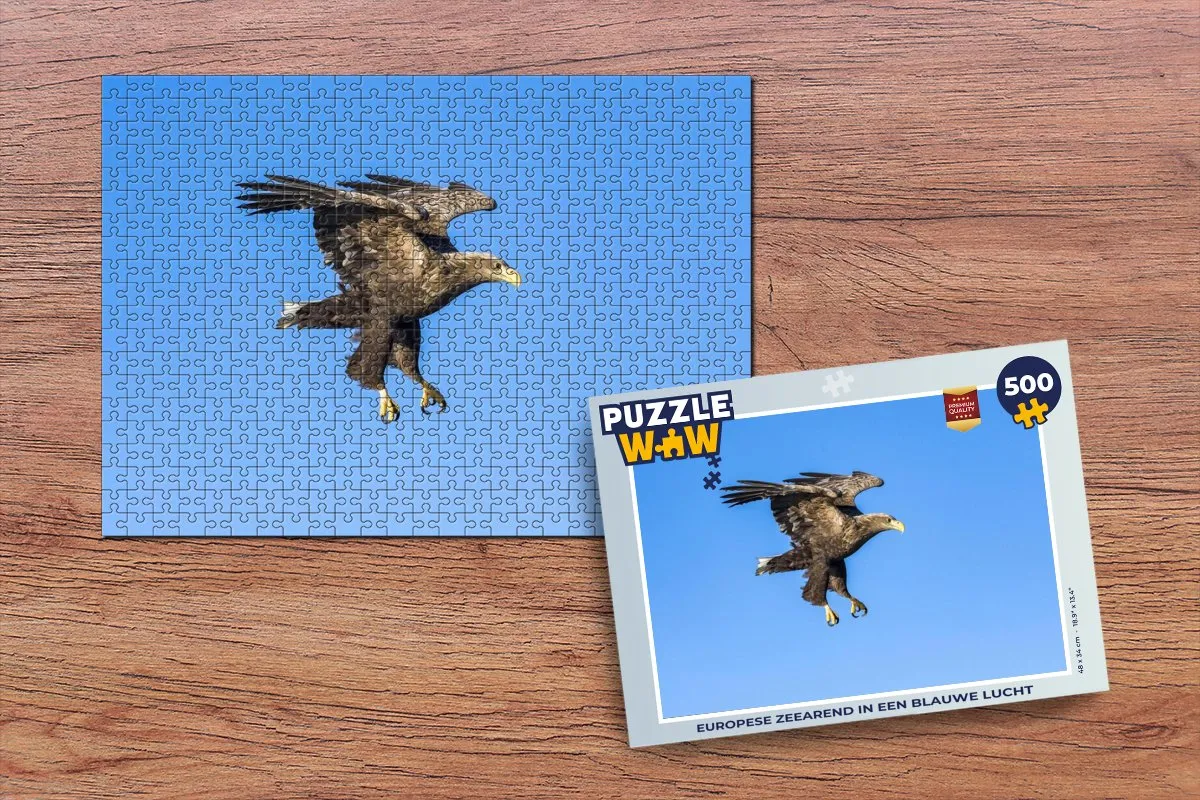 PuzzleWow Legpuzzel Europese Zeearend 500 Stuks - Multicolor