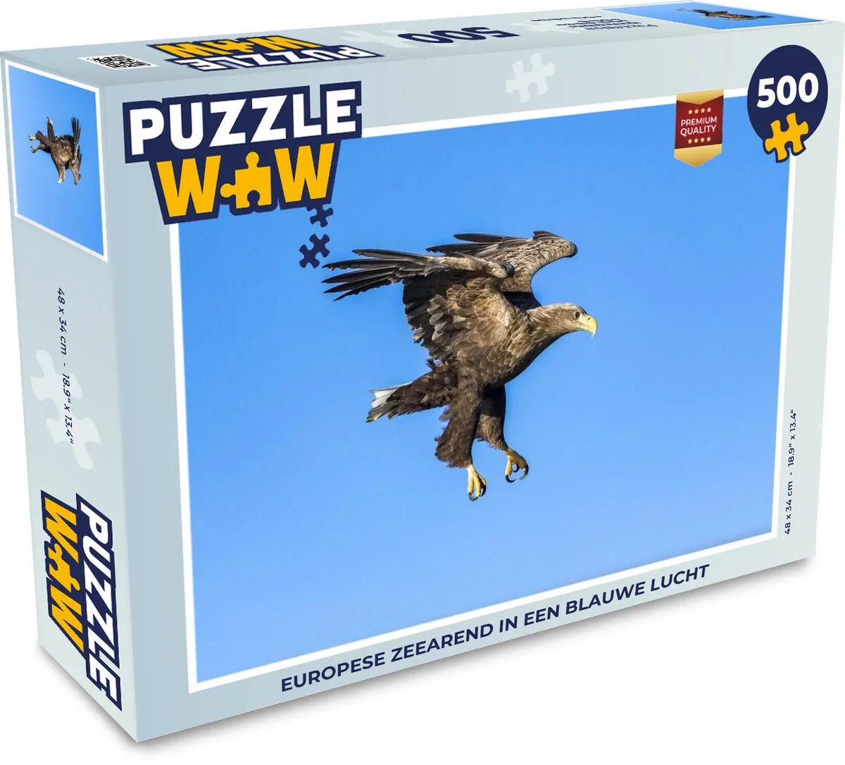 PuzzleWow Legpuzzel Europese Zeearend 500 Stuks - Multicolor