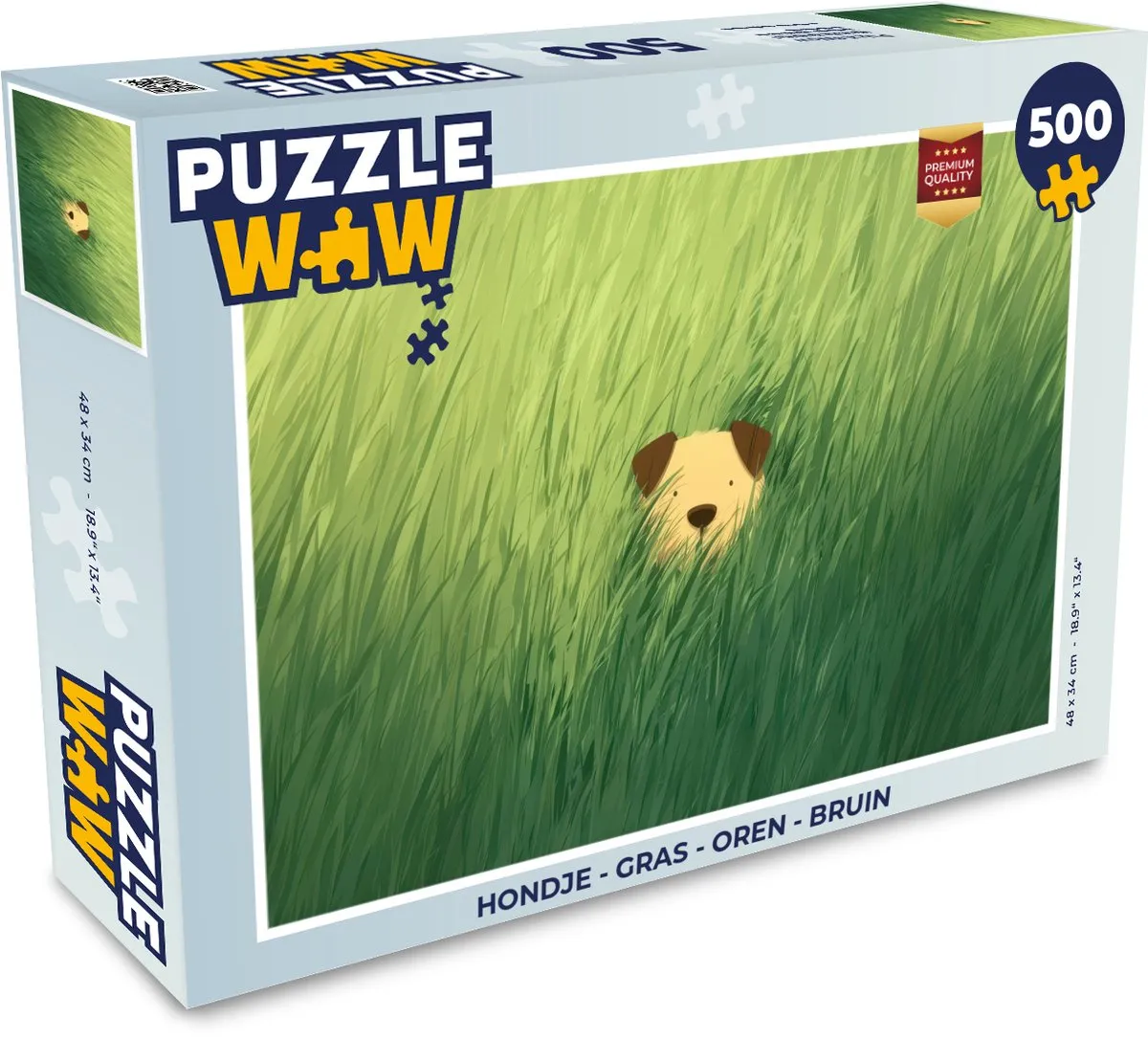 PuzzleWow Hondje Gras Legpuzzel 500 Stuks