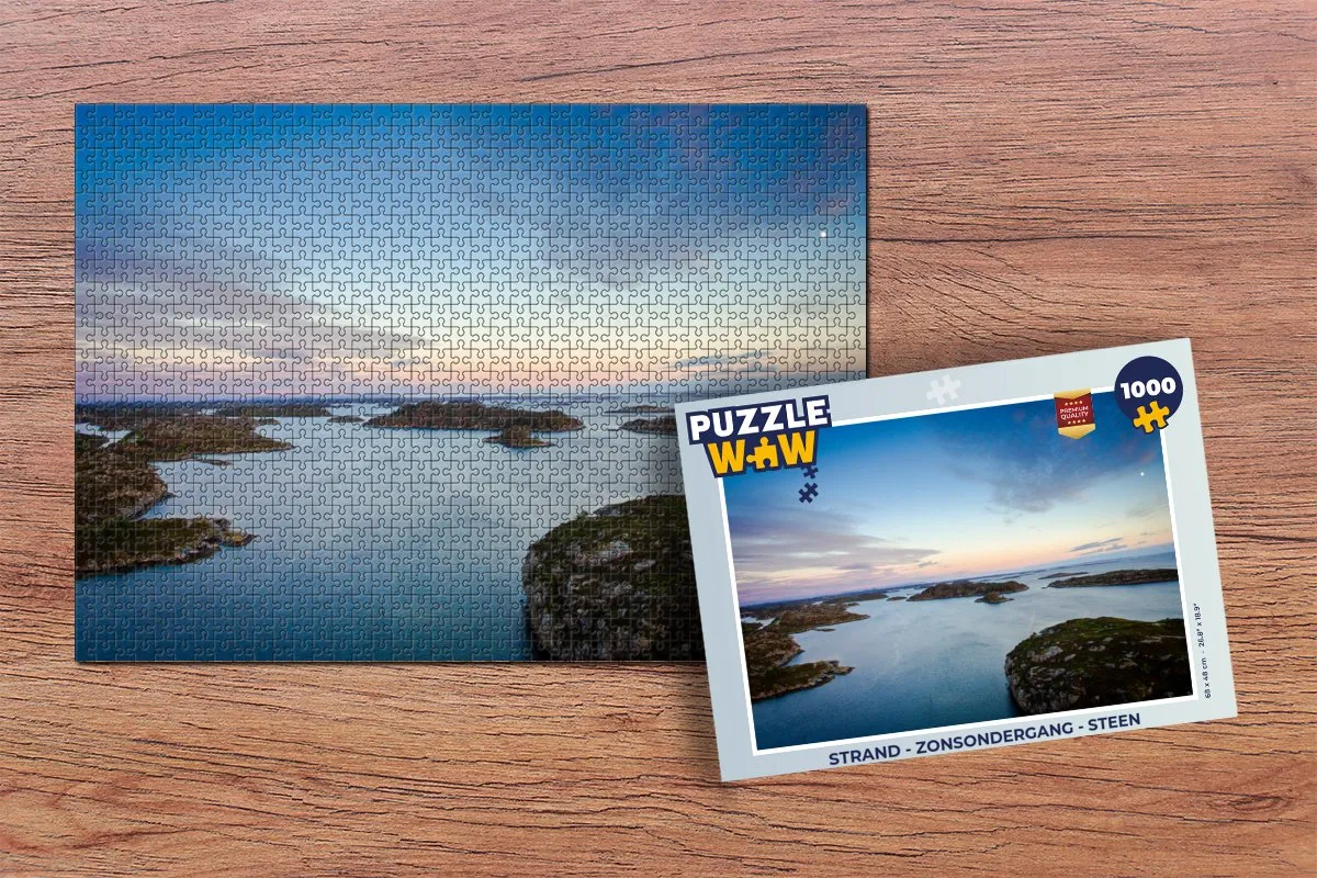 PuzzleWow Strand Zonsondergang Legpuzzel 1000 Stuks - Multicolor
