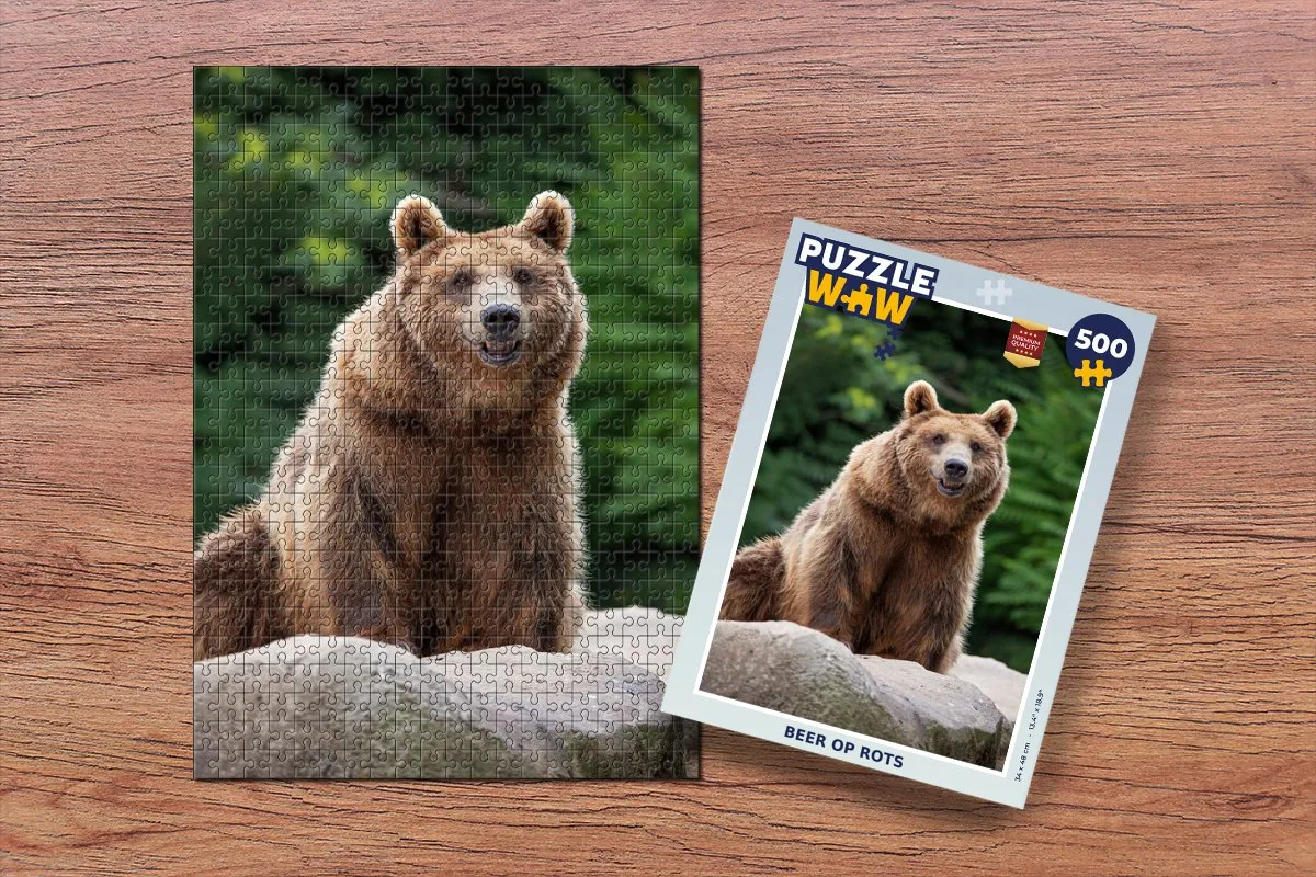 PuzzleWow Bos Beer Legpuzzel 500 Stuks - Multicolor