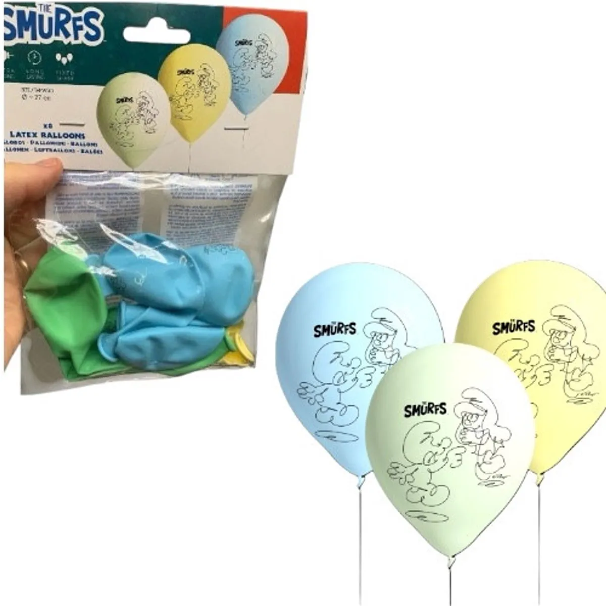 De Smurfen Latexballonnen Blauw