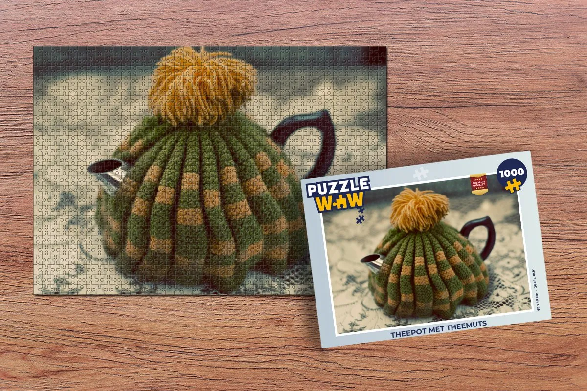 PuzzleWow Theepot met theemuts Legpuzzel 1000 Stuks - Multicolor
