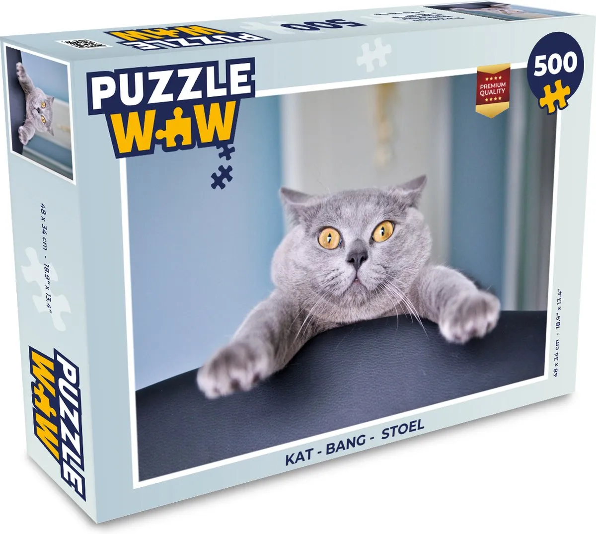 PuzzleWow Kat Bang Stoel Legpuzzel 500 Stuks