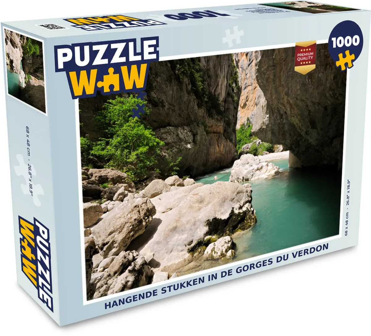 PuzzleWow Legpuzzel Gorges du Verdon 1000 Stuks - Multicolor