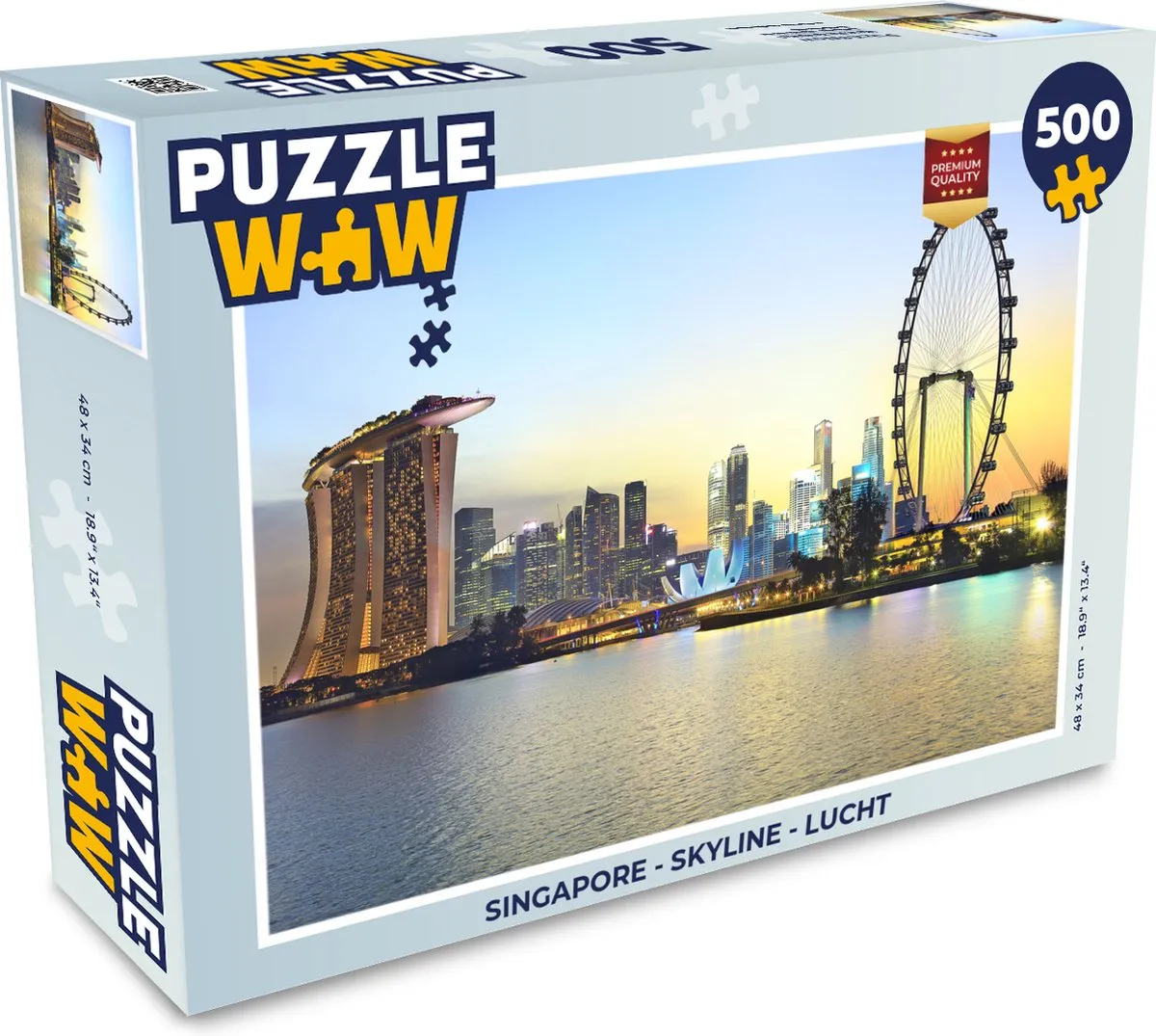 PuzzleWow Singapore Skyline Lucht Legpuzzel 500 Stuks