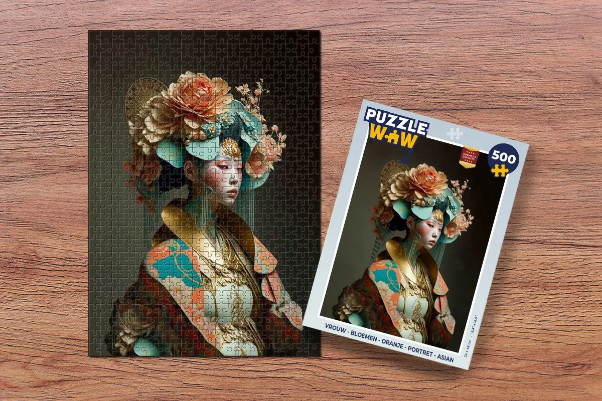 PuzzleWow Bloemen Portret Legpuzzel 500 Stuks - Multicolor