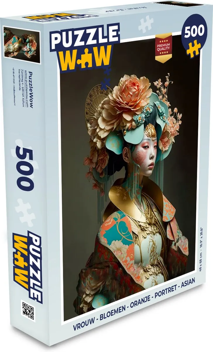 PuzzleWow Bloemen Portret Legpuzzel 500 Stuks